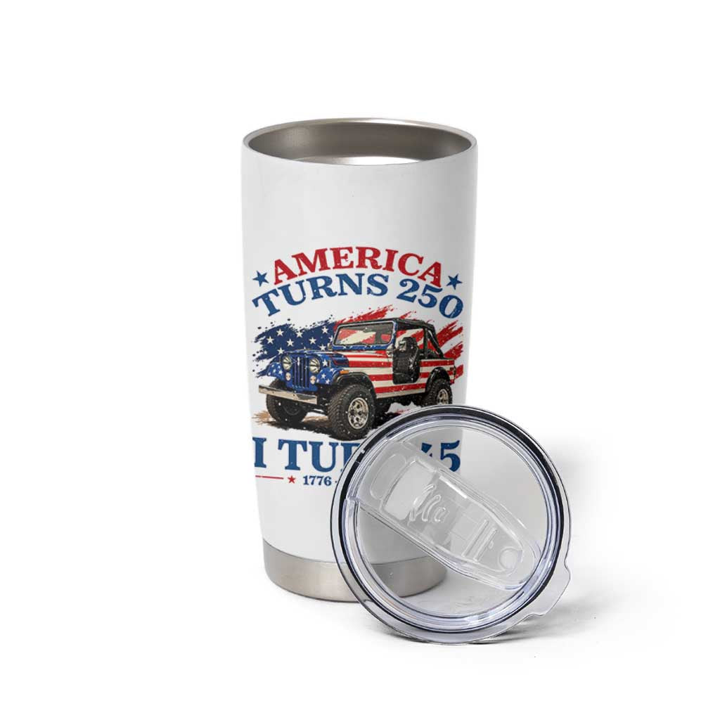 America Turns 250 I Turn 45 1981 45th Birthday Tumbler Cup Compact Classic Off-road SUV