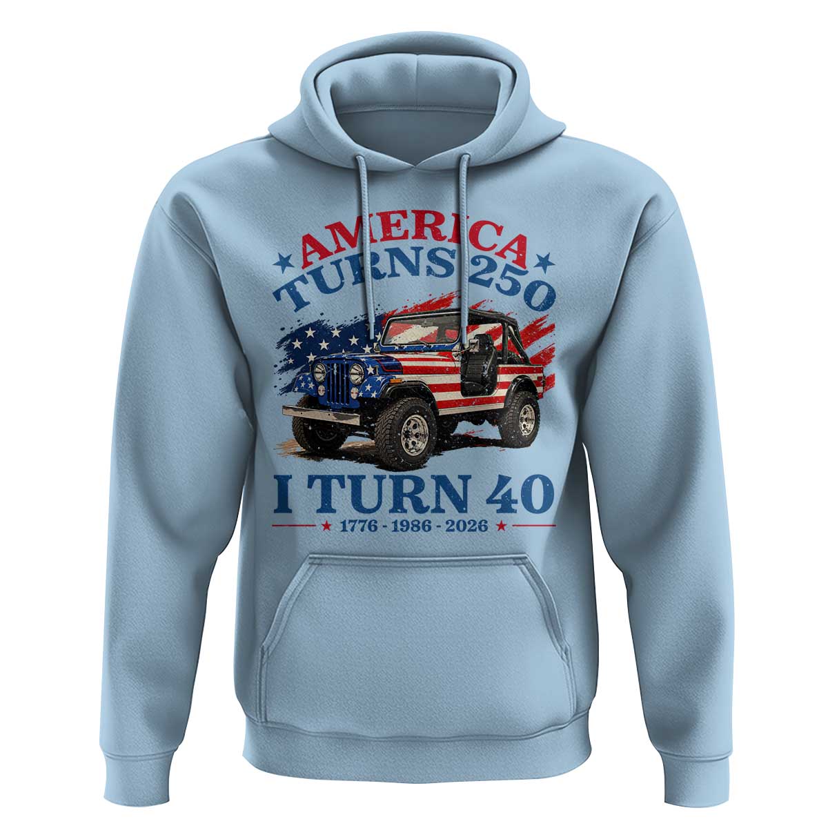 America Turns 250 I Turn 40 1986 40th Birthday Hoodie Compact Classic Off-road SUV