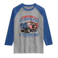 America Turns 250 I Turn 40 1986 40th Birthday Raglan Shirt Compact Classic Off-road SUV