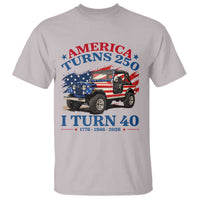 America Turns 250 I Turn 40 1986 40th Birthday T Shirt Compact Classic Off-road SUV
