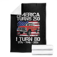 America Turns 250 I Turn 80 1946 80th Birthday Throw Blanket Vintage Classic Original American Old Pickup Truck