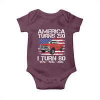 America Turns 250 I Turn 80 1946 80th Birthday Baby Onesie Vintage Classic Original American Old Pickup Truck