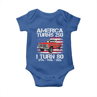 America Turns 250 I Turn 80 1946 80th Birthday Baby Onesie Vintage Classic Original American Old Pickup Truck