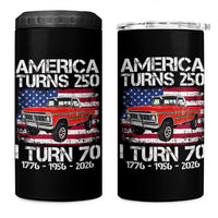 America Turns 250 I Turn 70 1956 70th Birthday 4 in 1 Can Cooler Tumbler Vintage Classic Original American Old Pickup Truck