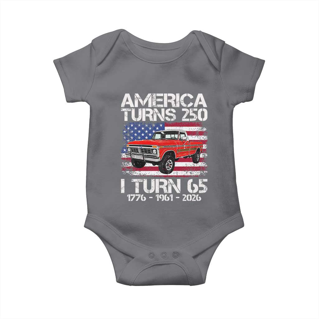 America Turns 250 I Turn 65 1961 65th Birthday Baby Onesie Vintage Classic Original American Old Pickup Truck