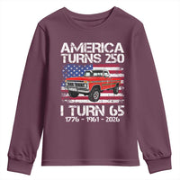 America Turns 250 I Turn 65 1961 65th Birthday Youth Sweatshirt Vintage Classic Original American Old Pickup Truck