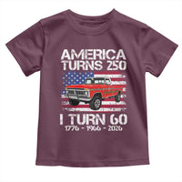 America Turns 250 I Turn 60 1966 60th Birthday Toddler T Shirt Vintage Classic Original American Old Pickup Truck