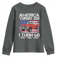 America Turns 250 I Turn 60 1966 60th Birthday Youth Sweatshirt Vintage Classic Original American Old Pickup Truck