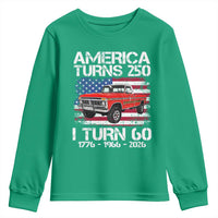 America Turns 250 I Turn 60 1966 60th Birthday Youth Sweatshirt Vintage Classic Original American Old Pickup Truck