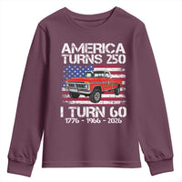 America Turns 250 I Turn 60 1966 60th Birthday Youth Sweatshirt Vintage Classic Original American Old Pickup Truck