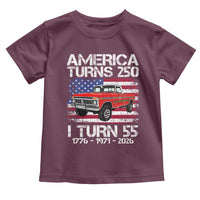 America Turns 250 I Turn 55 1971 55th Birthday Toddler T Shirt Vintage Classic Original American Old Pickup Truck