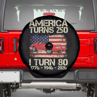 America Turns 250 I Turn 80 1946 80th Birthday Spare Tire Cover Sports Car Retro Americana