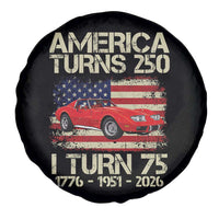 America Turns 250 I Turn 75 1951 75th Birthday Spare Tire Cover Sports Car Retro Americana