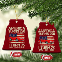 America Turns 250 I Turn 75 1951 75th Birthday Ceramic Ornament Sports Car Retro Americana