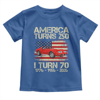 America Turns 250 I Turn 70 1956 70th Birthday Toddler T Shirt Sports Car Retro Americana