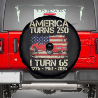 America Turns 250 I Turn 65 1961 65th Birthday Spare Tire Cover Sports Car Retro Americana