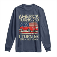 America Turns 250 I Turn 65 1961 65th Birthday Long Sleeve Shirt Sports Car Retro Americana