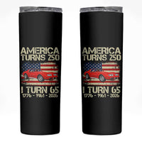 America Turns 250 I Turn 65 1961 65th Birthday Skinny Tumbler Sports Car Retro Americana