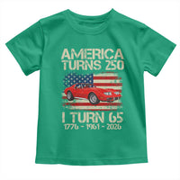 America Turns 250 I Turn 65 1961 65th Birthday Toddler T Shirt Sports Car Retro Americana