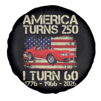 America Turns 250 I Turn 60 1966 60th Birthday Spare Tire Cover Sports Car Retro Americana