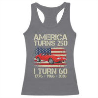 America Turns 250 I Turn 60 1966 60th Birthday Racerback Tank Top Sports Car Retro Americana