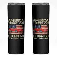 America Turns 250 I Turn 60 1966 60th Birthday Skinny Tumbler Sports Car Retro Americana