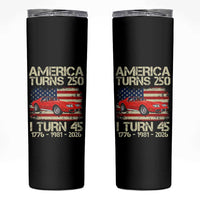 America Turns 250 I Turn 45 1981 45th Birthday Skinny Tumbler Sports Car Retro Americana