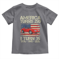 America Turns 250 I Turn 35 1991 35th Birthday Toddler T Shirt Sports Car Retro Americana