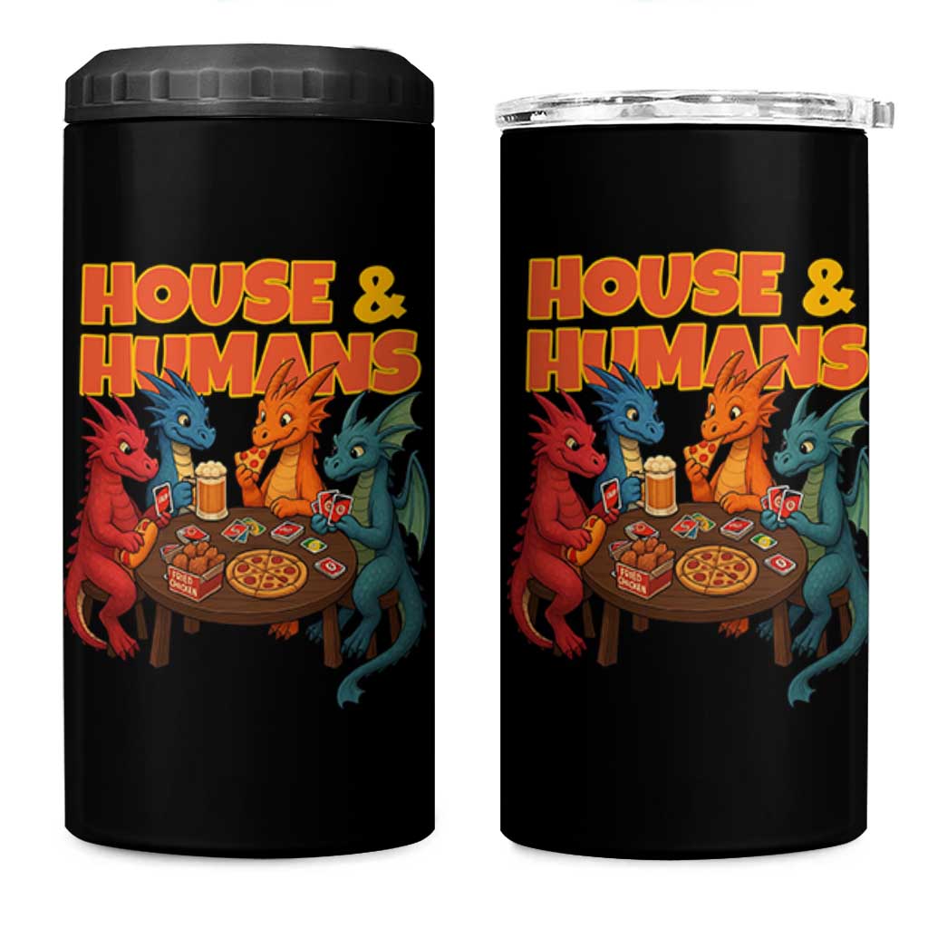 Houses Humans 4 in 1 Can Cooler Tumbler Funny RPG Parody Gamer
