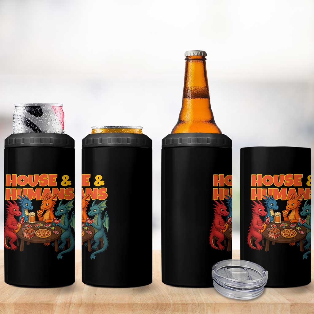 Houses Humans 4 in 1 Can Cooler Tumbler Funny RPG Parody Gamer