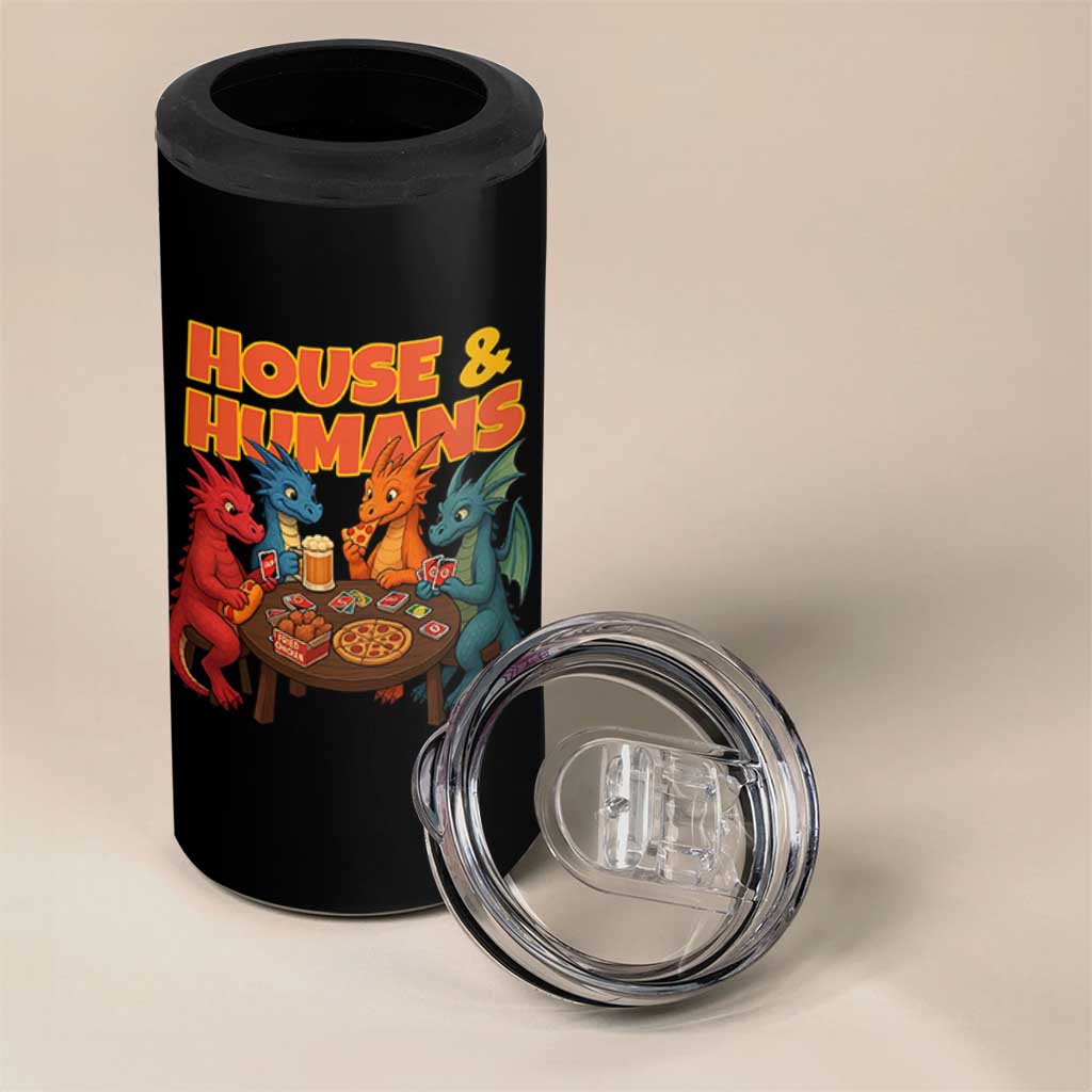 Houses Humans 4 in 1 Can Cooler Tumbler Funny RPG Parody Gamer