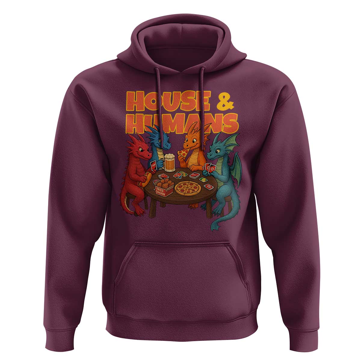 Houses Humans Hoodie Funny RPG Parody Gamer - Wonder Print Shop