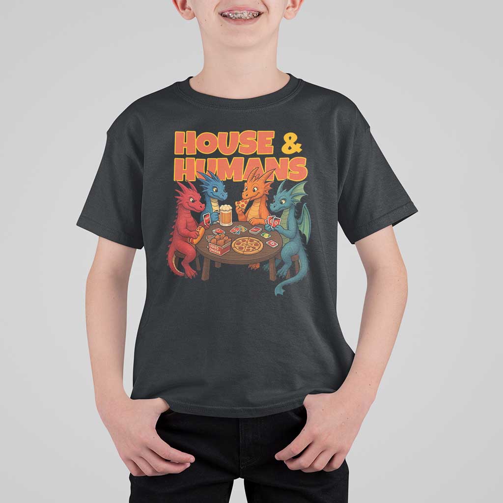 Houses Humans T Shirt For Kid Funny RPG Parody Gamer - Wonder Print Shop