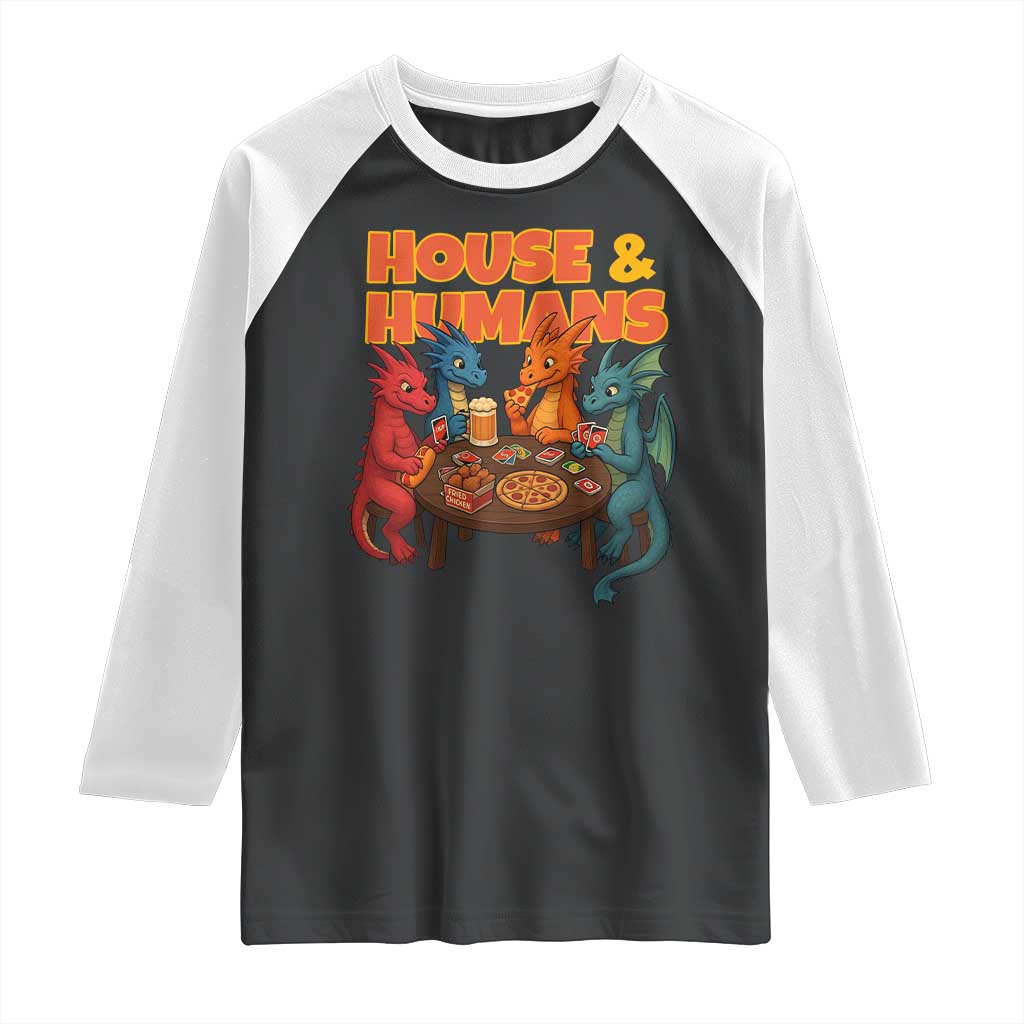 Houses Humans Raglan Shirt Funny RPG Parody Gamer - Wonder Print Shop