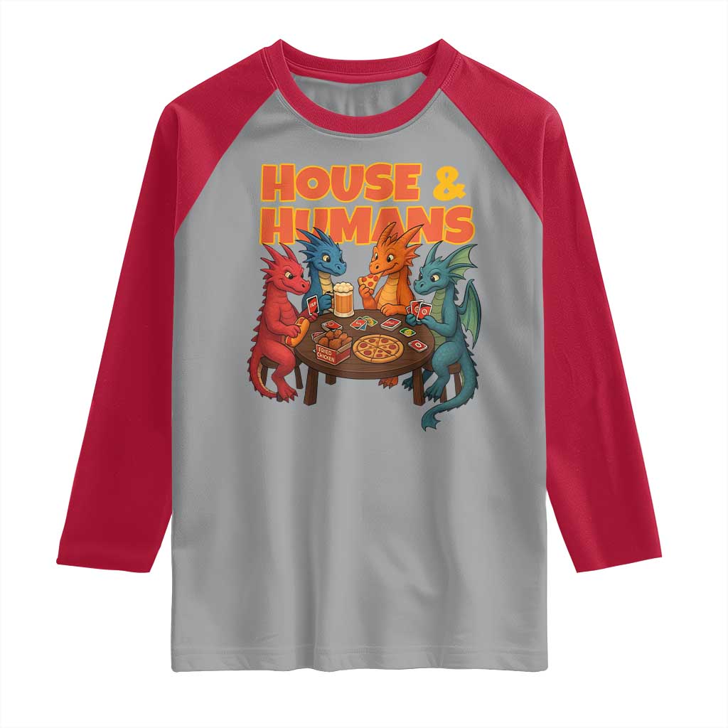 Houses Humans Raglan Shirt Funny RPG Parody Gamer - Wonder Print Shop