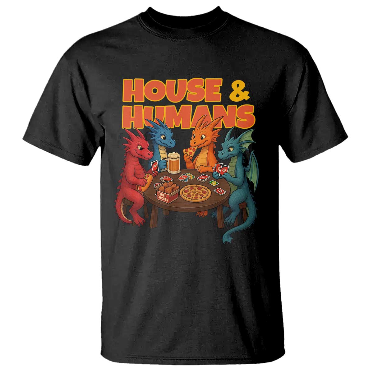 Houses Humans T Shirt Funny RPG Parody Gamer - Wonder Print Shop