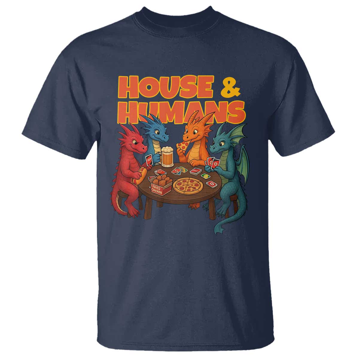 Houses Humans T Shirt Funny RPG Parody Gamer - Wonder Print Shop