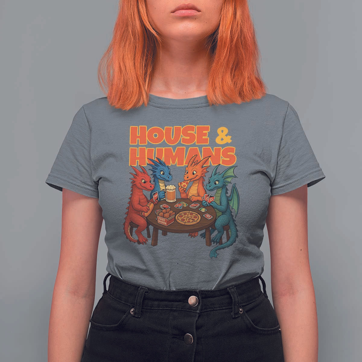 Houses Humans T Shirt For Women Funny RPG Parody Gamer - Wonder Print Shop