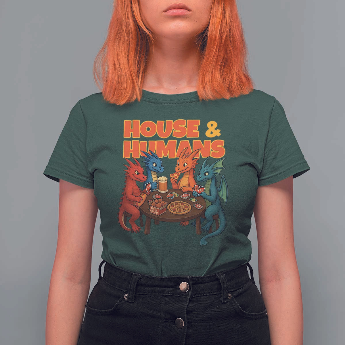 Houses Humans T Shirt For Women Funny RPG Parody Gamer - Wonder Print Shop