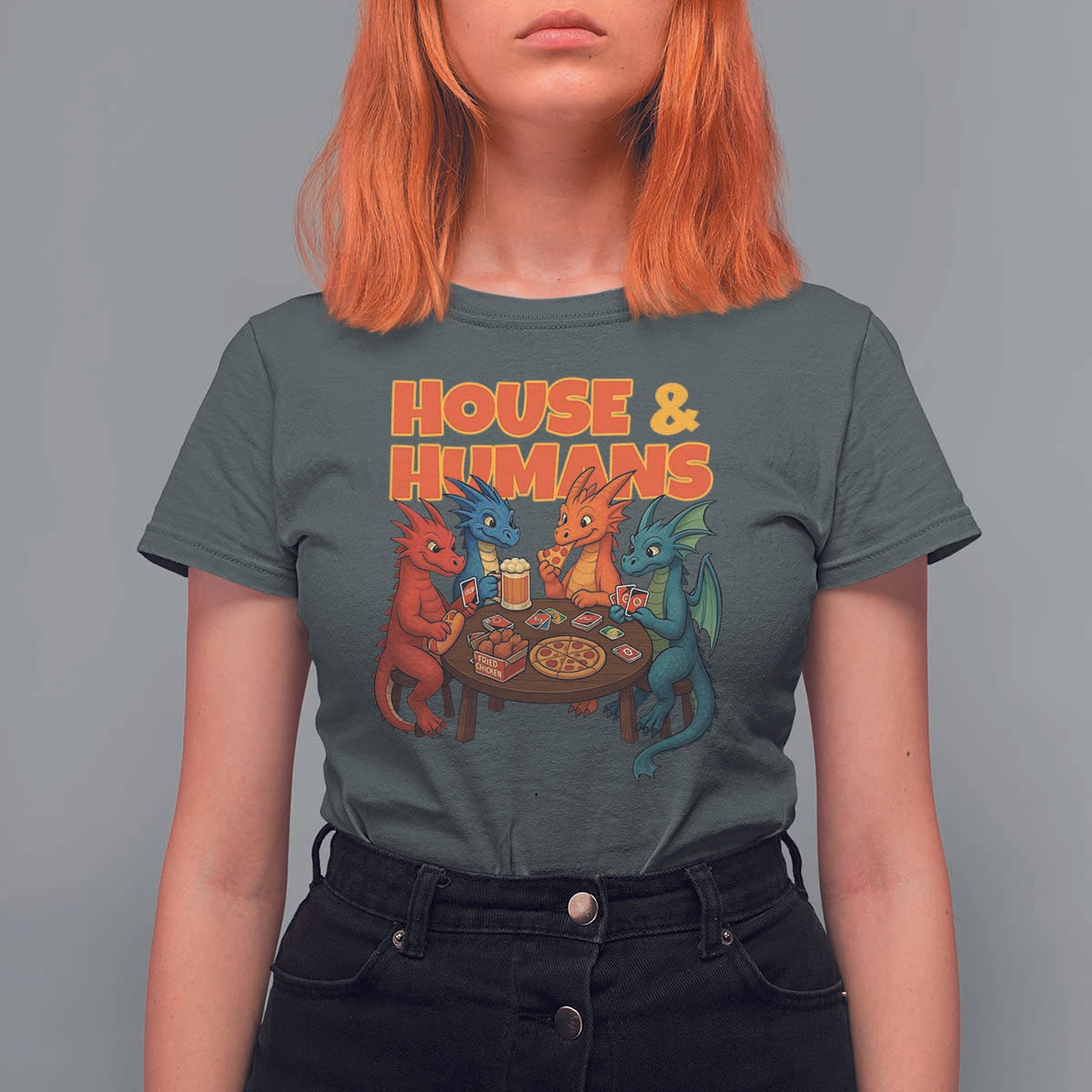 Houses Humans T Shirt For Women Funny RPG Parody Gamer - Wonder Print Shop