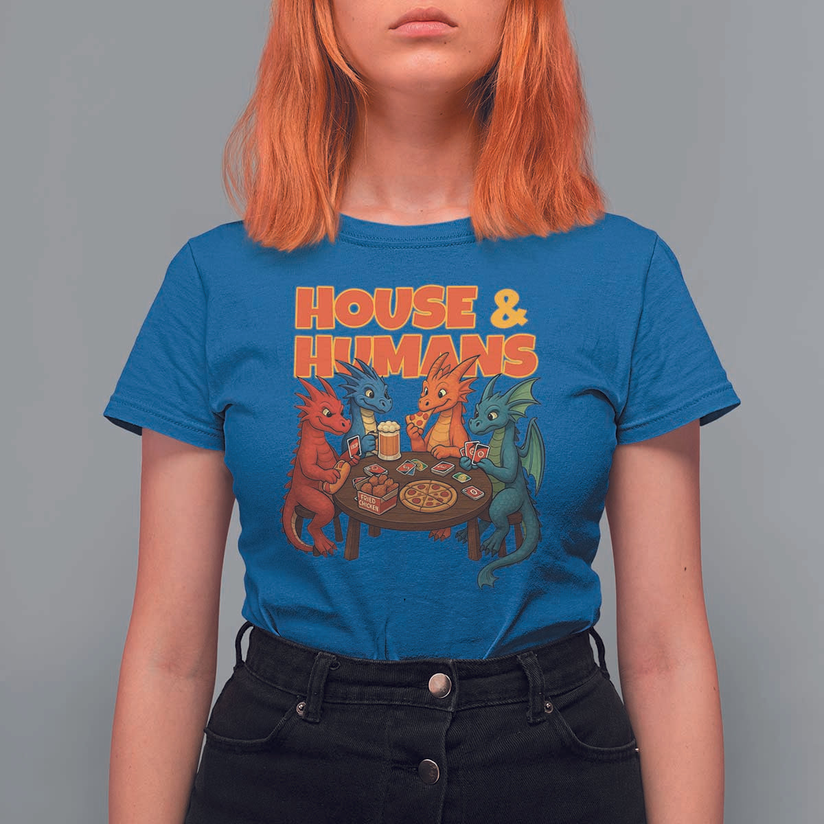 Houses Humans T Shirt For Women Funny RPG Parody Gamer - Wonder Print Shop