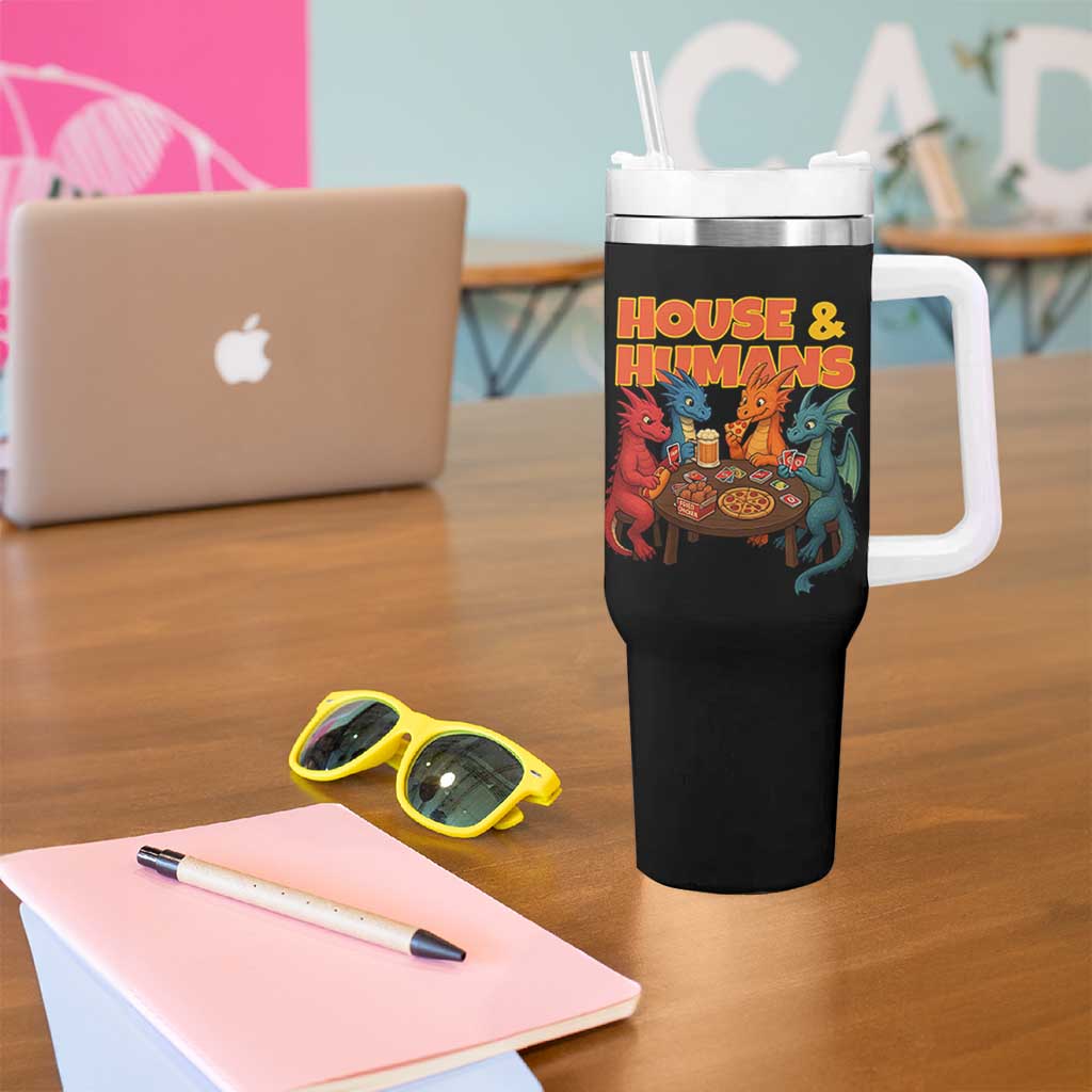 Houses Humans Tumbler With Handle Funny RPG Parody Gamer