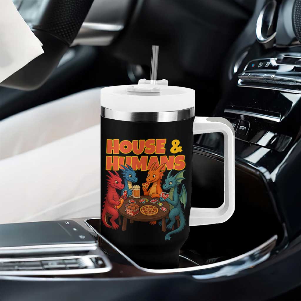 Houses Humans Tumbler With Handle Funny RPG Parody Gamer