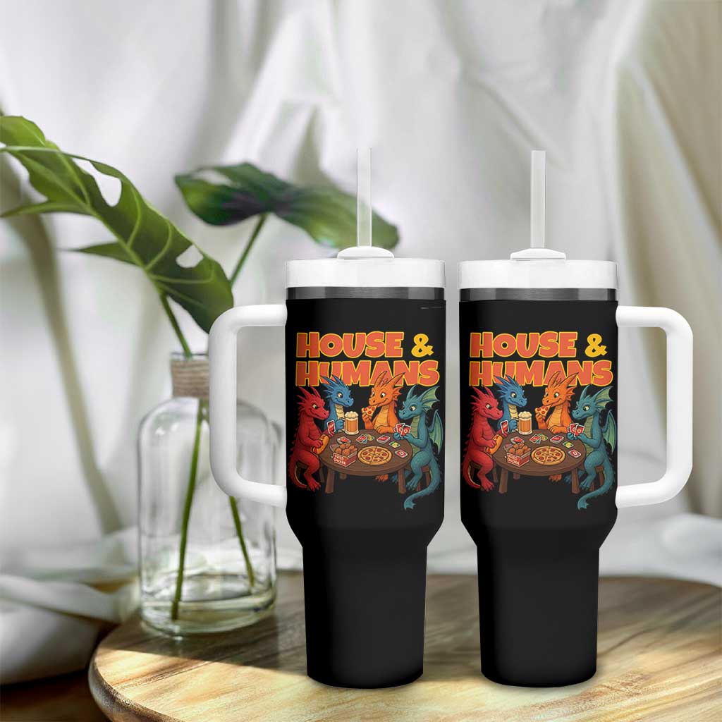 Houses Humans Tumbler With Handle Funny RPG Parody Gamer
