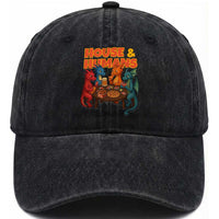 Houses Humans Washed Cotton Baseball Cap Funny RPG Parody Gamer