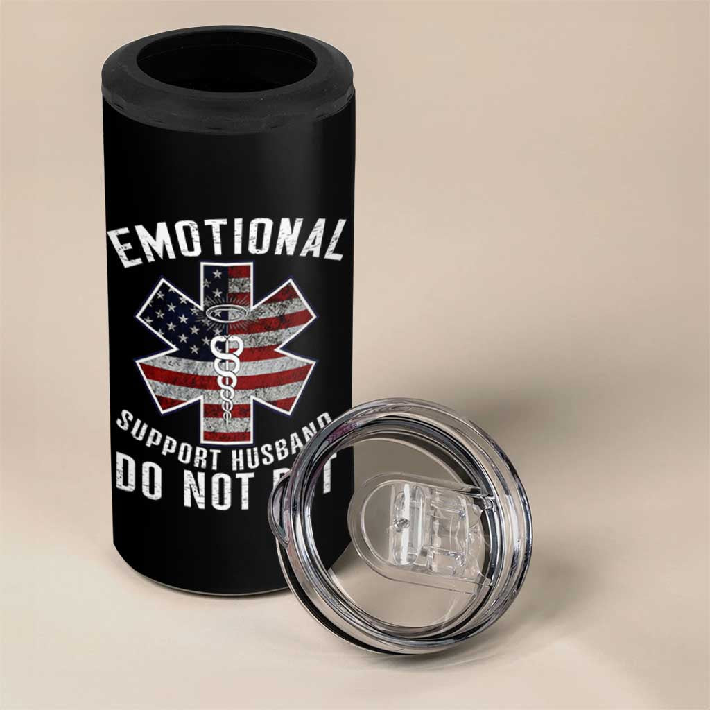 Emotional Support Husband Do Not Pet 4 in 1 Can Cooler Tumbler Funny Couples