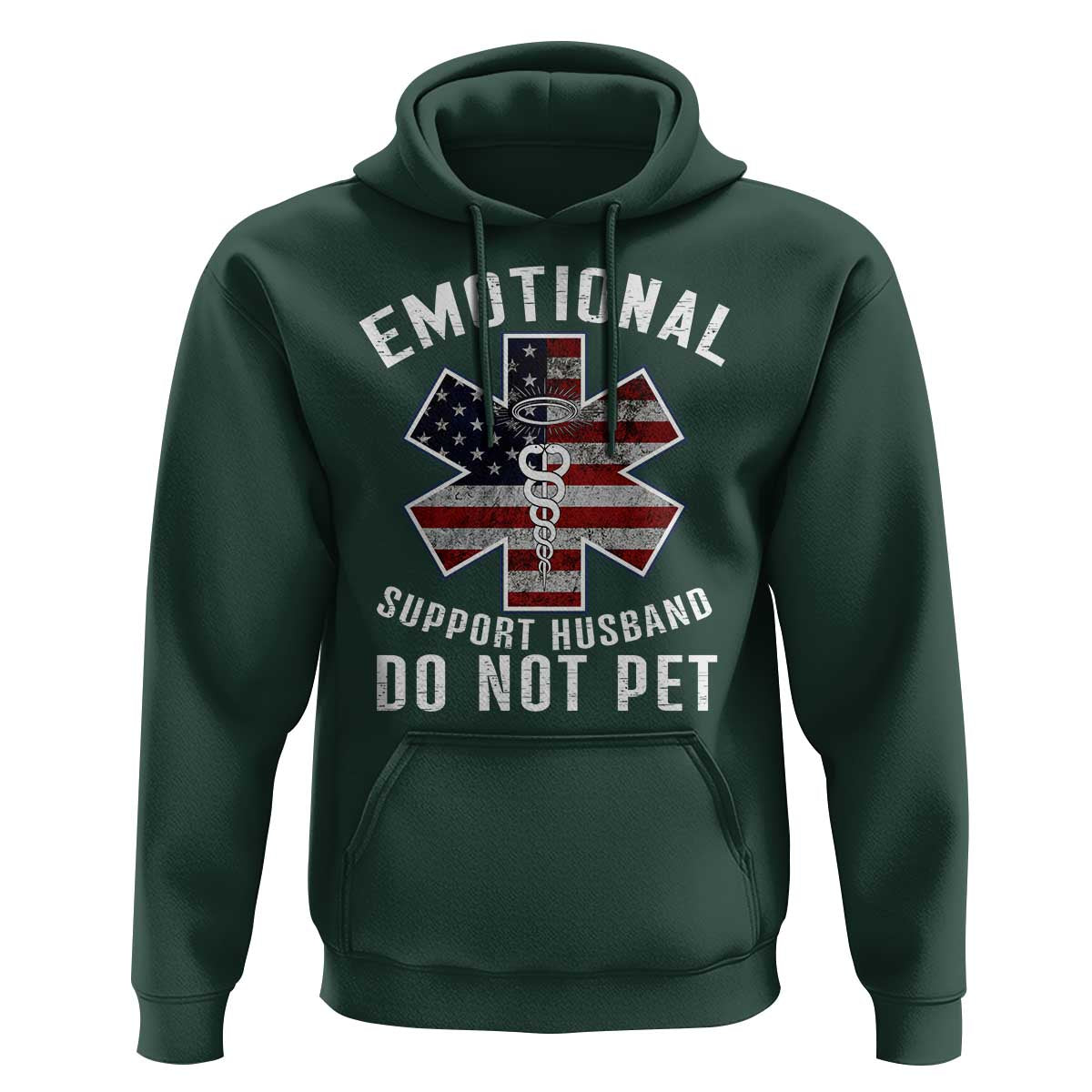 Emotional Support Husband Do Not Pet Hoodie Funny Couples - Wonder Print Shop