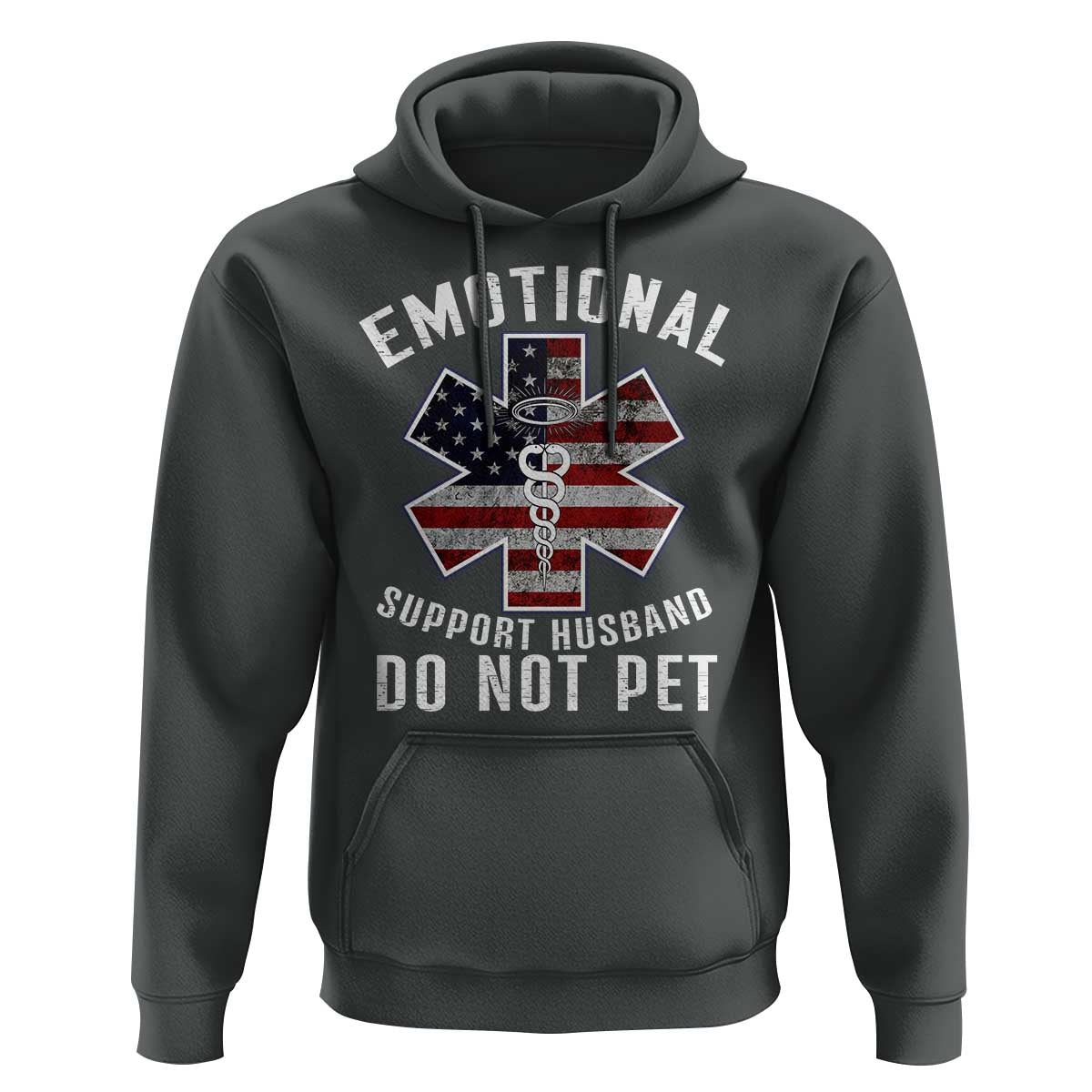 Emotional Support Husband Do Not Pet Hoodie Funny Couples - Wonder Print Shop