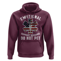 Emotional Support Husband Do Not Pet Hoodie Funny Couples - Wonder Print Shop