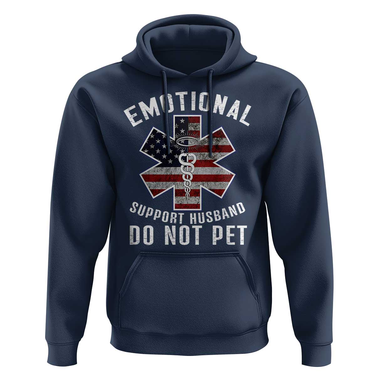 Emotional Support Husband Do Not Pet Hoodie Funny Couples - Wonder Print Shop